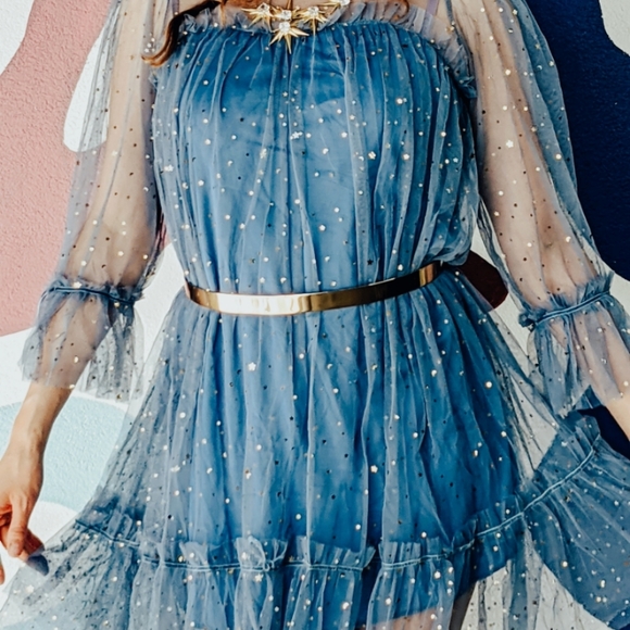 Dresses & Skirts - NWT Star Sheer Mini Party Dress S:Small